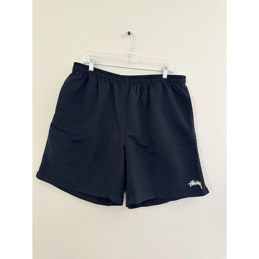 Stussy Basketball Shorts Drawstring Black Logo 7" Inseam Mesh Lined Size XLarge
